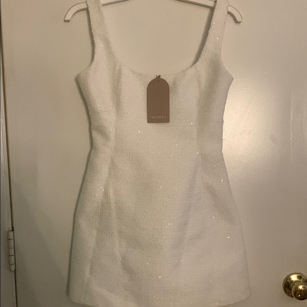 Meshki White Sheath Mini Dress sequence xxs